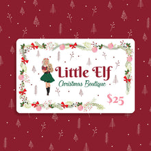 Load image into Gallery viewer, $25 Little Elf Christmas Boutique Gift Cards