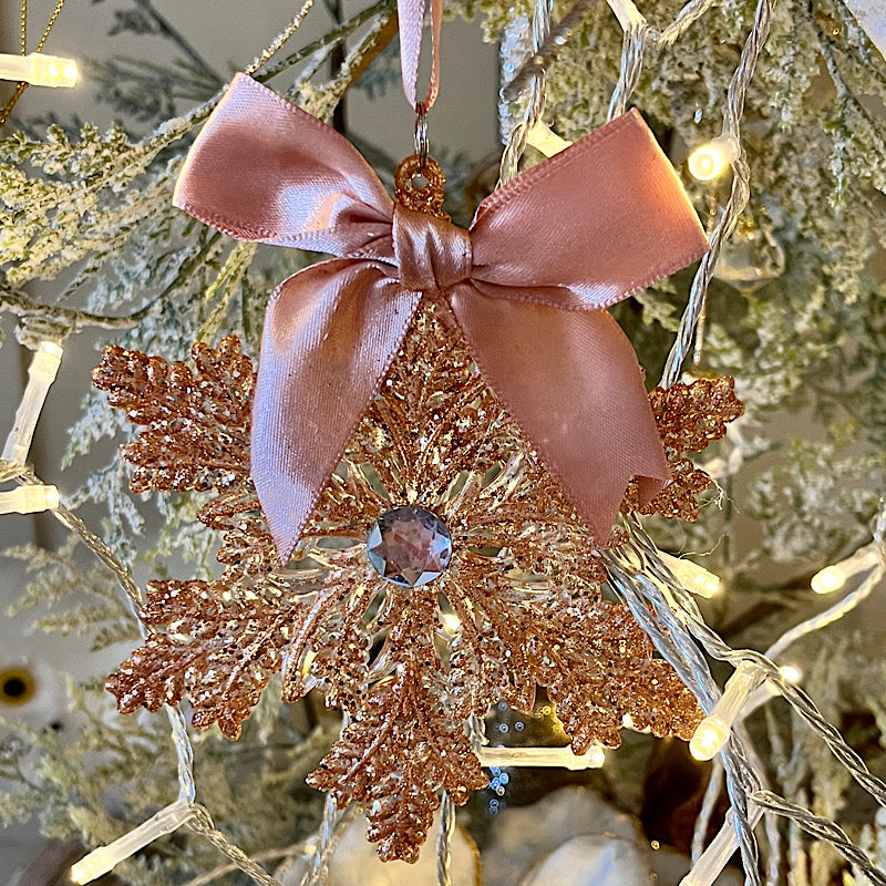 Rose Gold Snowflake Tree Ornament