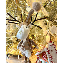 Load image into Gallery viewer, Gold Fabric Standing Reindeer
