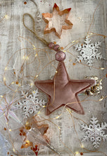 Load image into Gallery viewer, 15cm Pink Velvet Star Hanger W/Beads
