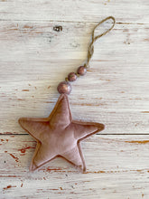 Load image into Gallery viewer, 15cm Pink Velvet Star Hanger W/Beads
