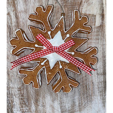 Load image into Gallery viewer, 15cm  Gingerbread Hanging Snowflake
