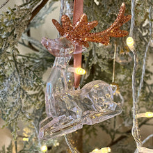 Load image into Gallery viewer, Rose Gold Reindeer Tree Decoration
