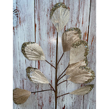 Load image into Gallery viewer, Champagne Velvet Glitter Leaf Stem
