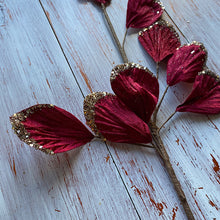 Load image into Gallery viewer, Burgundy Velvet Leaf Stem
