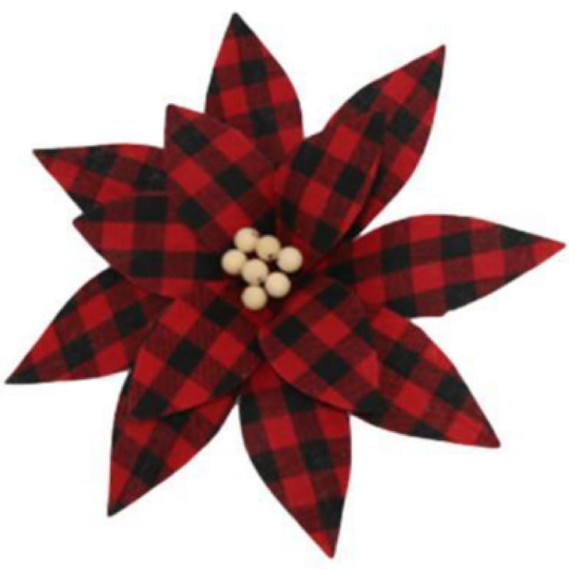 Black Red Chequered Poinsettia