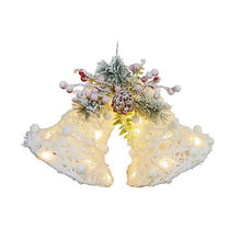 Load image into Gallery viewer, 42cmL Snowy LED Double Christmas Bells
