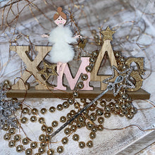 Load image into Gallery viewer, Xmas Angel Deco Wood Natural Pink
