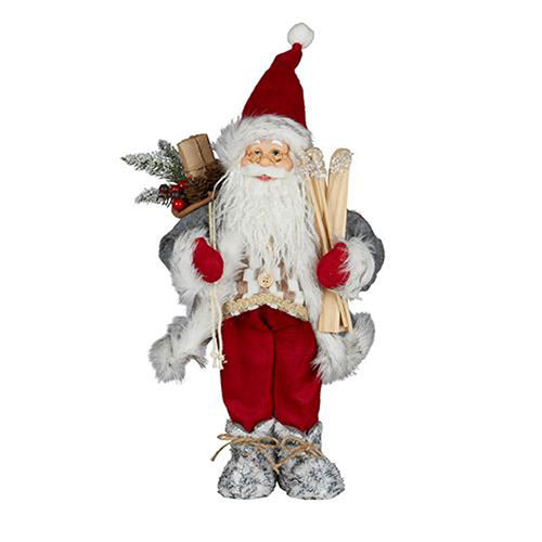 46cmH Standing Santa with Skis
