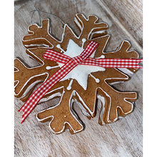 Load image into Gallery viewer, 15cm  Gingerbread Hanging Snowflake
