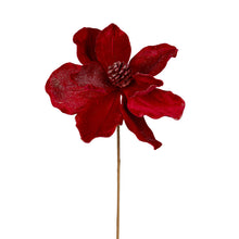 Load image into Gallery viewer, 55cmL Red Velvet Magnolia Stem
