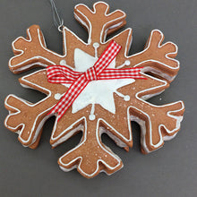 Load image into Gallery viewer, 15cm  Gingerbread Hanging Snowflake
