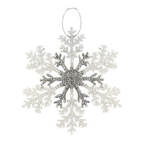 Load image into Gallery viewer, Silver Acrylic Snowflake Ornament
