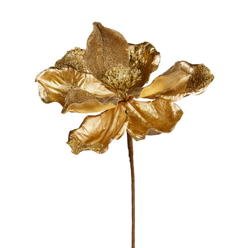 60cmL Antique Gold Magnolia Stem