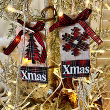 Load image into Gallery viewer, Tartan MDF Tree Decoration
