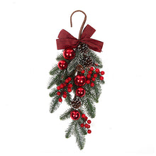 Load image into Gallery viewer, Plaid Berry pine Drop With Bow 50cm Red/Green
