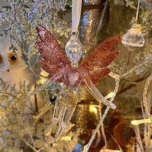 Load image into Gallery viewer, Rose Gold Champagne flying Fairy Tree Decoration
