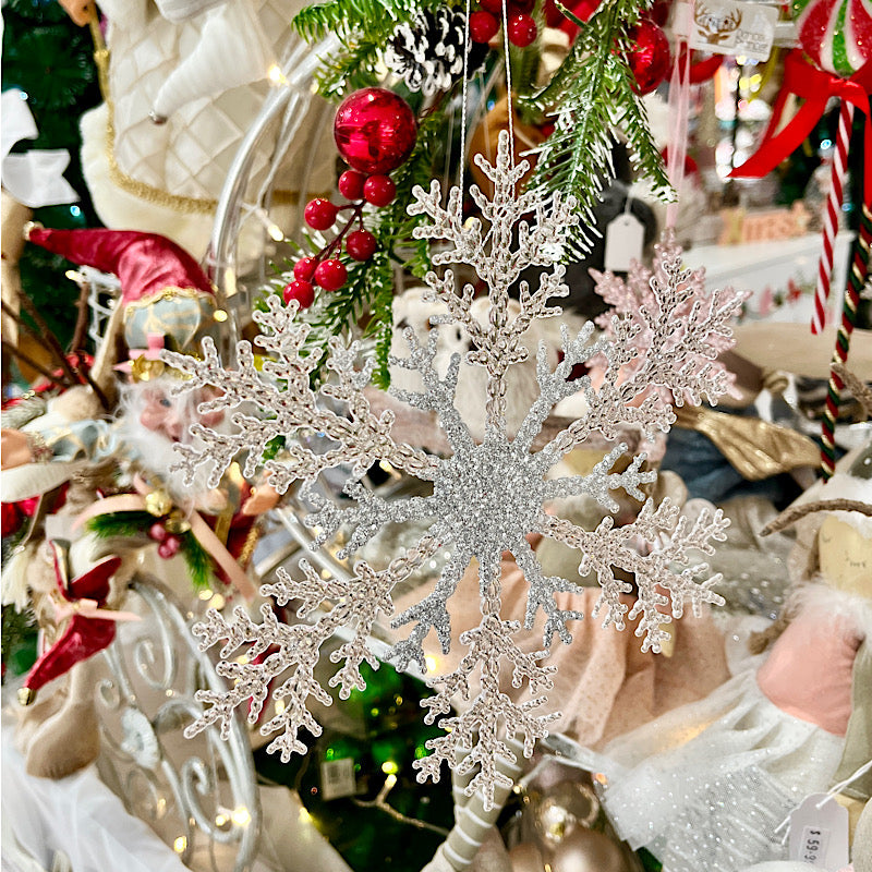 Silver Acrylic Snowflake Ornament