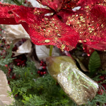 Load image into Gallery viewer, Red Glitter Magnolia Stem
