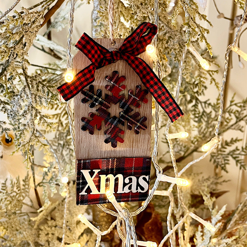 Tartan MDF Tree Decoration