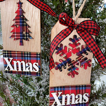 Load image into Gallery viewer, Tartan MDF Tree Decoration
