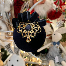 Load image into Gallery viewer, CLEARANCE 2 Assorted Navy Velour Jewelled Baables
