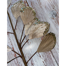 Load image into Gallery viewer, Champagne Velvet Glitter Leaf Stem
