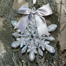 Load image into Gallery viewer, Silver  Snowflake  With Ribbon
