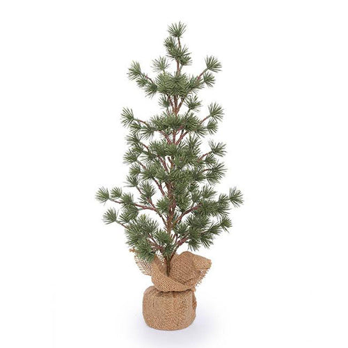 Cedar Pine Burlap Wrapped Real Touch Green (55cmH)