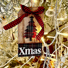 Load image into Gallery viewer, Tartan MDF Tree Decoration
