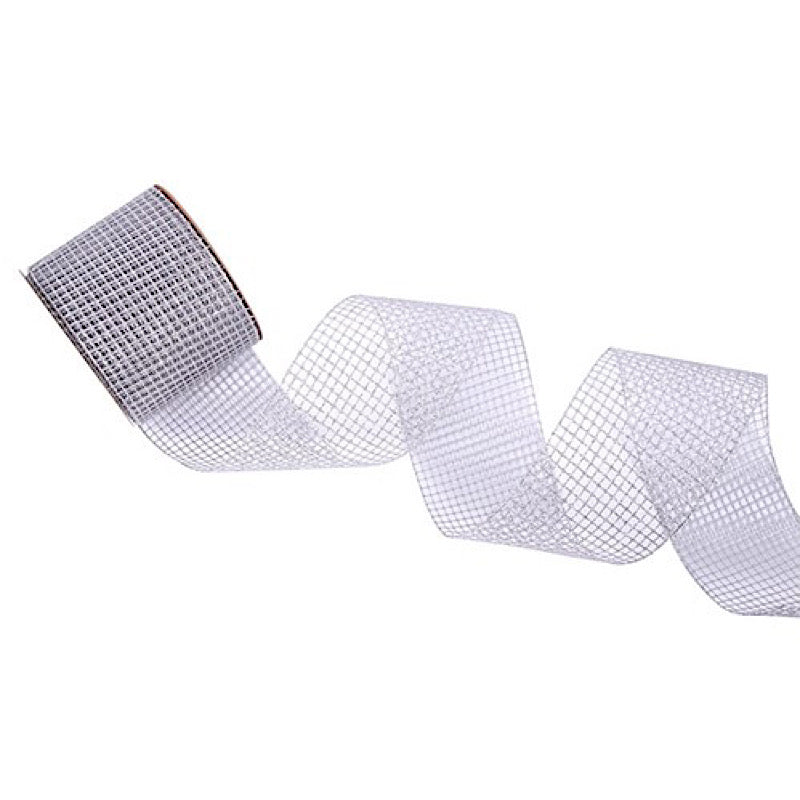 Silver Mesh Ribbon 10cmx10m