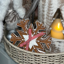 Load image into Gallery viewer, 15cm  Gingerbread Hanging Snowflake
