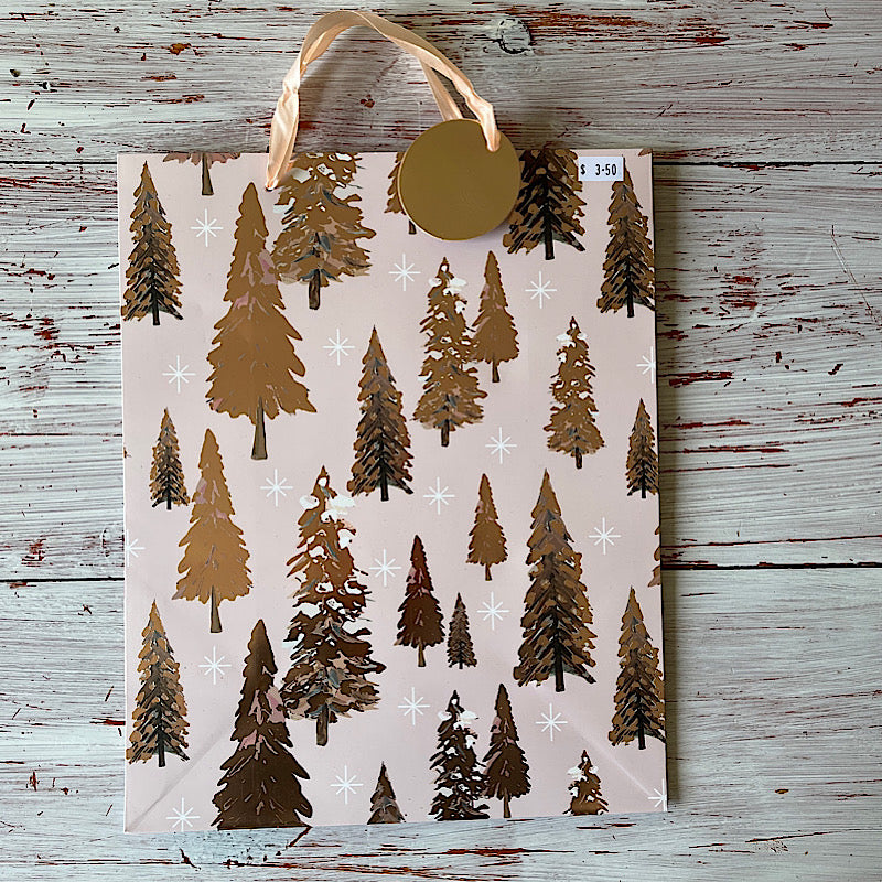 Large Rose Gold Trees Gift Bag