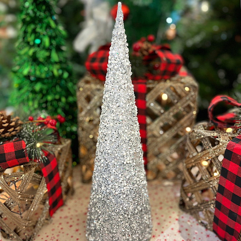 Silver or Gold Christmas  Cone Tree