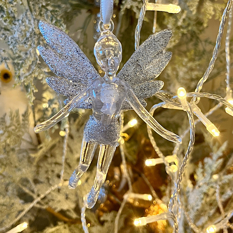 Silver Flying Fairy Tree Decoration