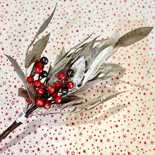 Load image into Gallery viewer, Pewter Leaf Stem With Red Berries
