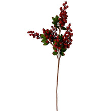 Load image into Gallery viewer, 7 Bunch Red Holly Berry Spray W/Lea
