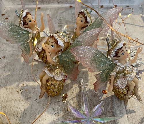 Hanging Fairy on Pinecone