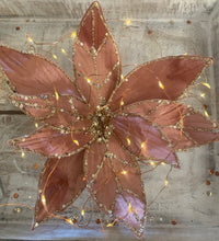 Load image into Gallery viewer, Rose Gold Organza Poinsettia
