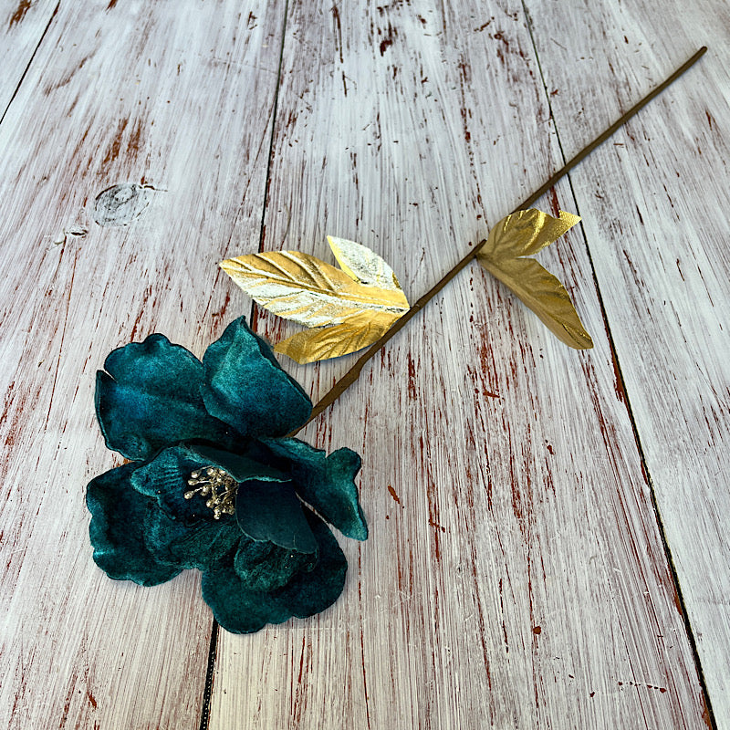 Emerald Green Velour Flower