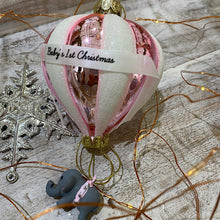 Load image into Gallery viewer, Baby&#39;s 1st  Christmas  Pink Baloon Hanging  Ornament
