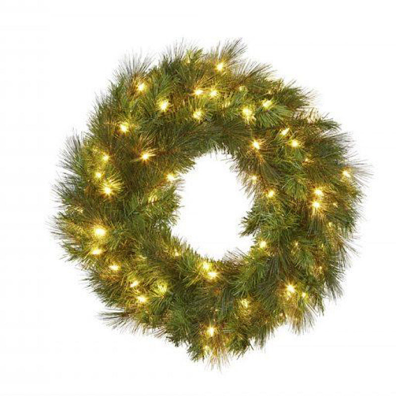 61cmD Aussie Pine LED Christmas Wreath