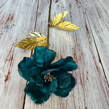 Load image into Gallery viewer, Emerald Green Velour Flower
