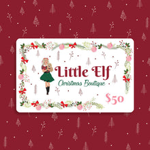 Load image into Gallery viewer, $50 Little Elf Christmas Boutique Gift Cards
